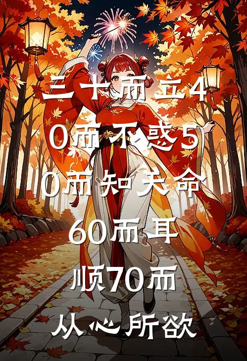 三十而立40而不惑50而知天命60而耳顺70而从心所欲