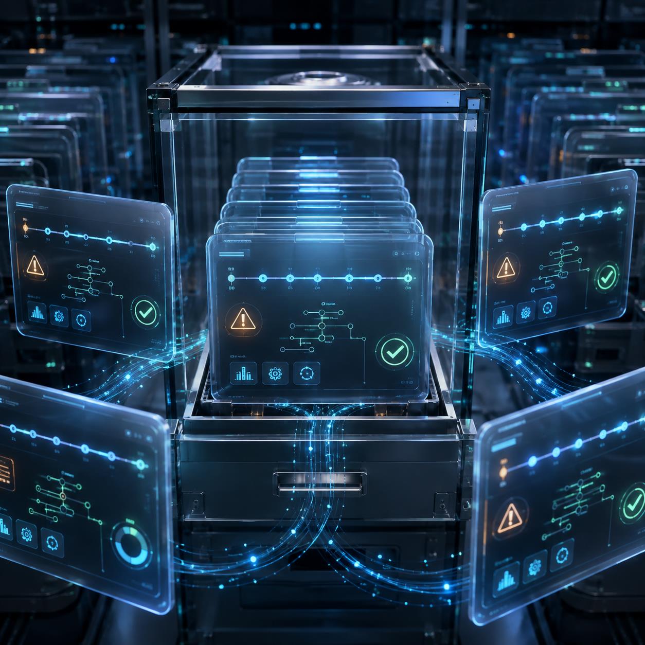 Codex API中转站故障复盘档案 3D 科技渲染