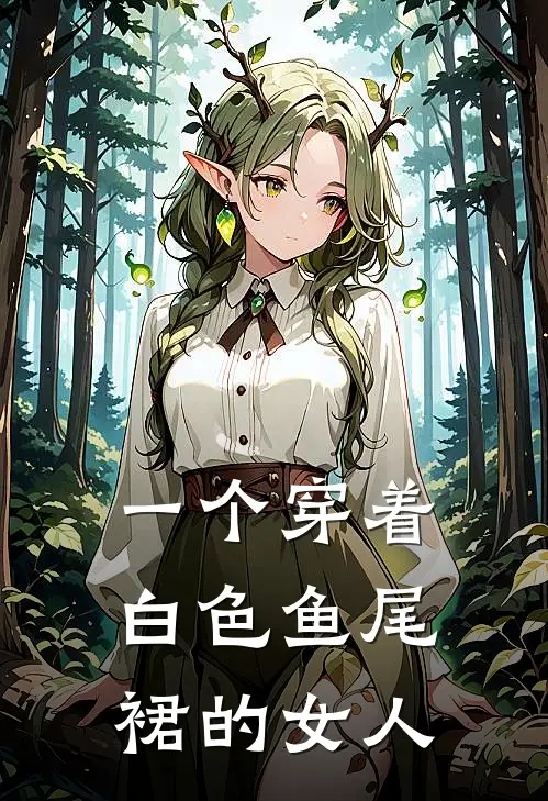一个穿着白色鱼尾裙的女人