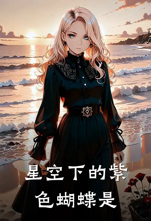 星空下的紫色蝴蝶是